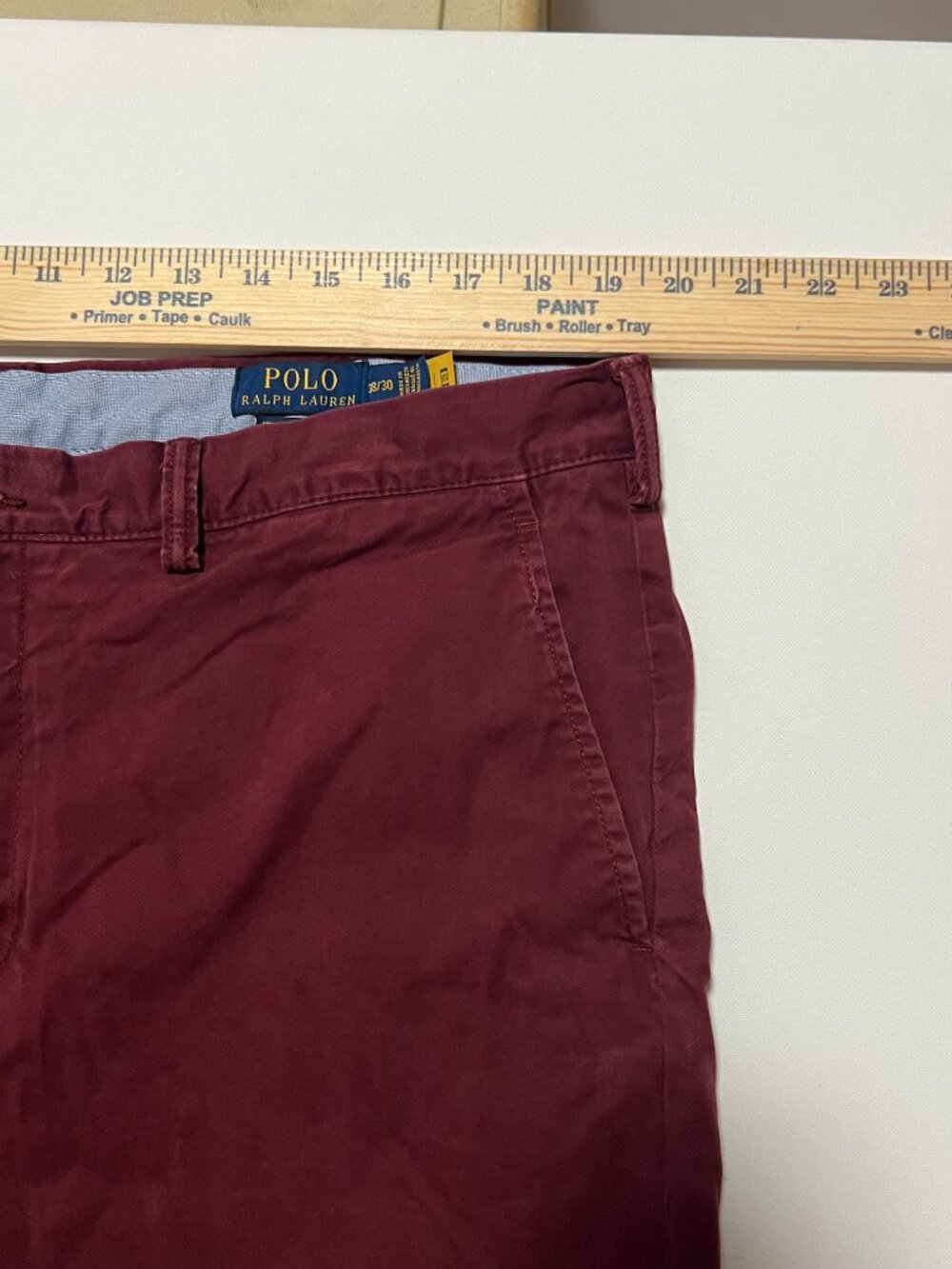 Polo Ralph Lauren Chino Pants Stretch Straight Fit Maroon Men's size 38x30 - Picture 2 of 6
